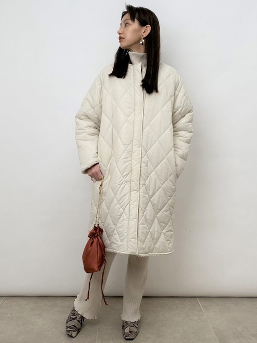 リバーシブルキルティングボアコート