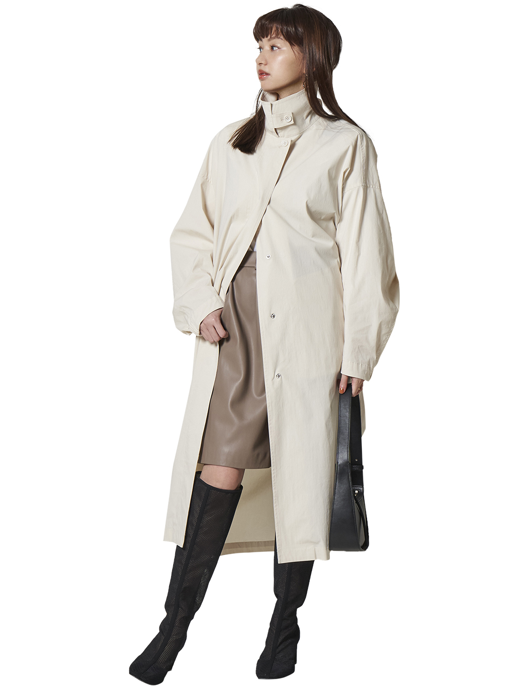 スタンドカラーコート