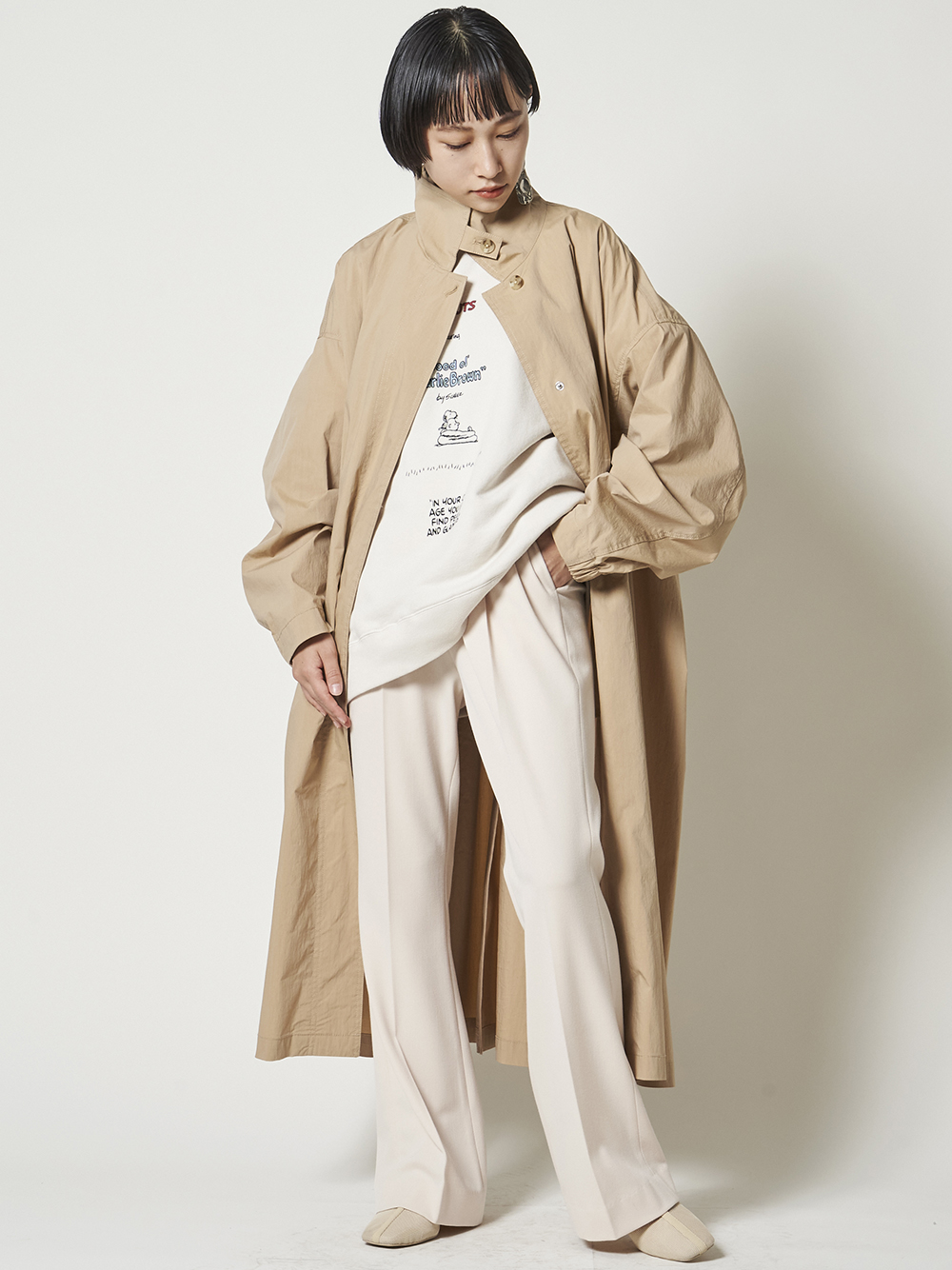 スタンドカラーコート