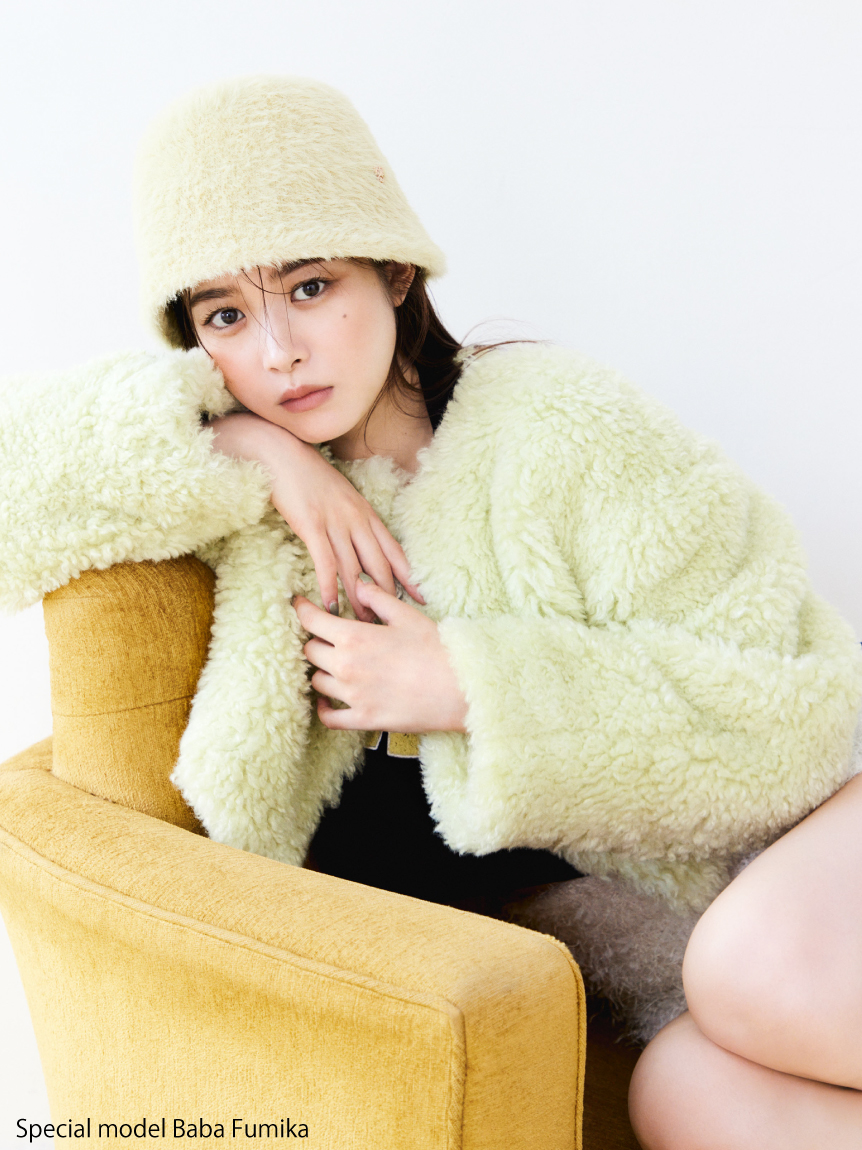 snidel スナイデル Sustainableショートボアコート 白 22aw-