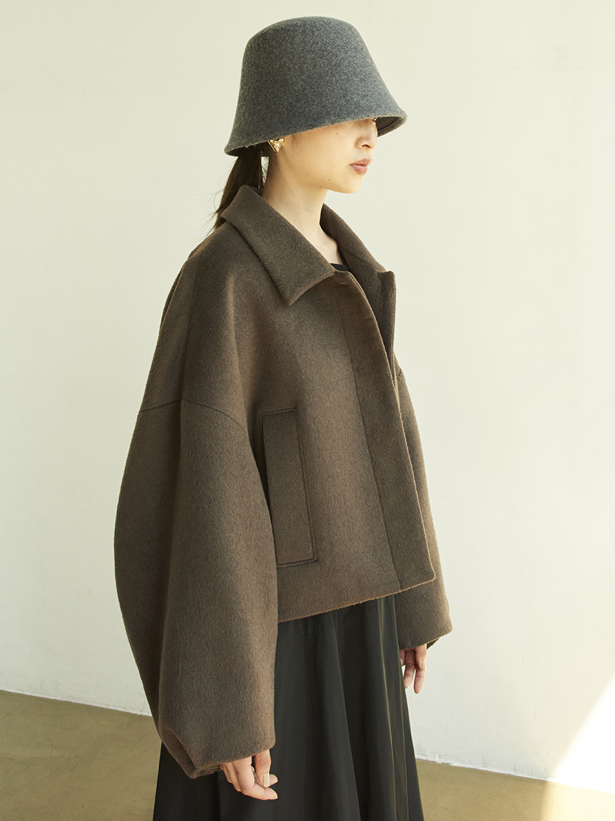 スナイデル 22AW ショートコート ステンカラー アウター 比翼仕立て