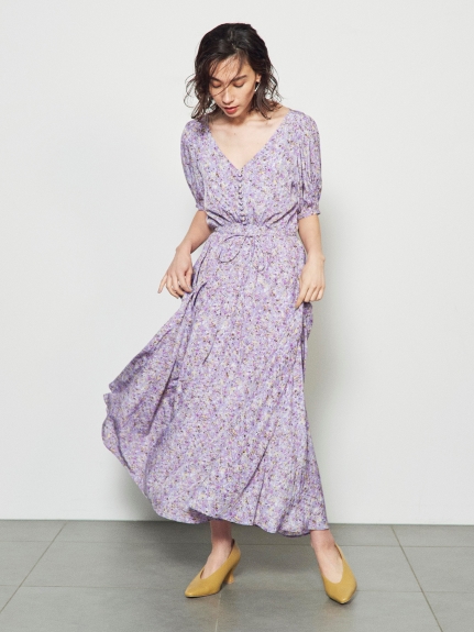 カシュクールプリントワンピース