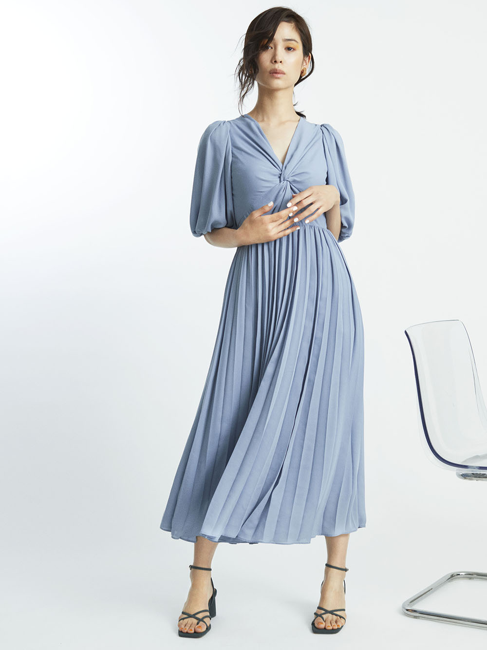 Sustainableシフォンツイストプリーツワンピース マキシ ロングワンピース ワンピース Snidel スナイデル の通販サイト 公式
