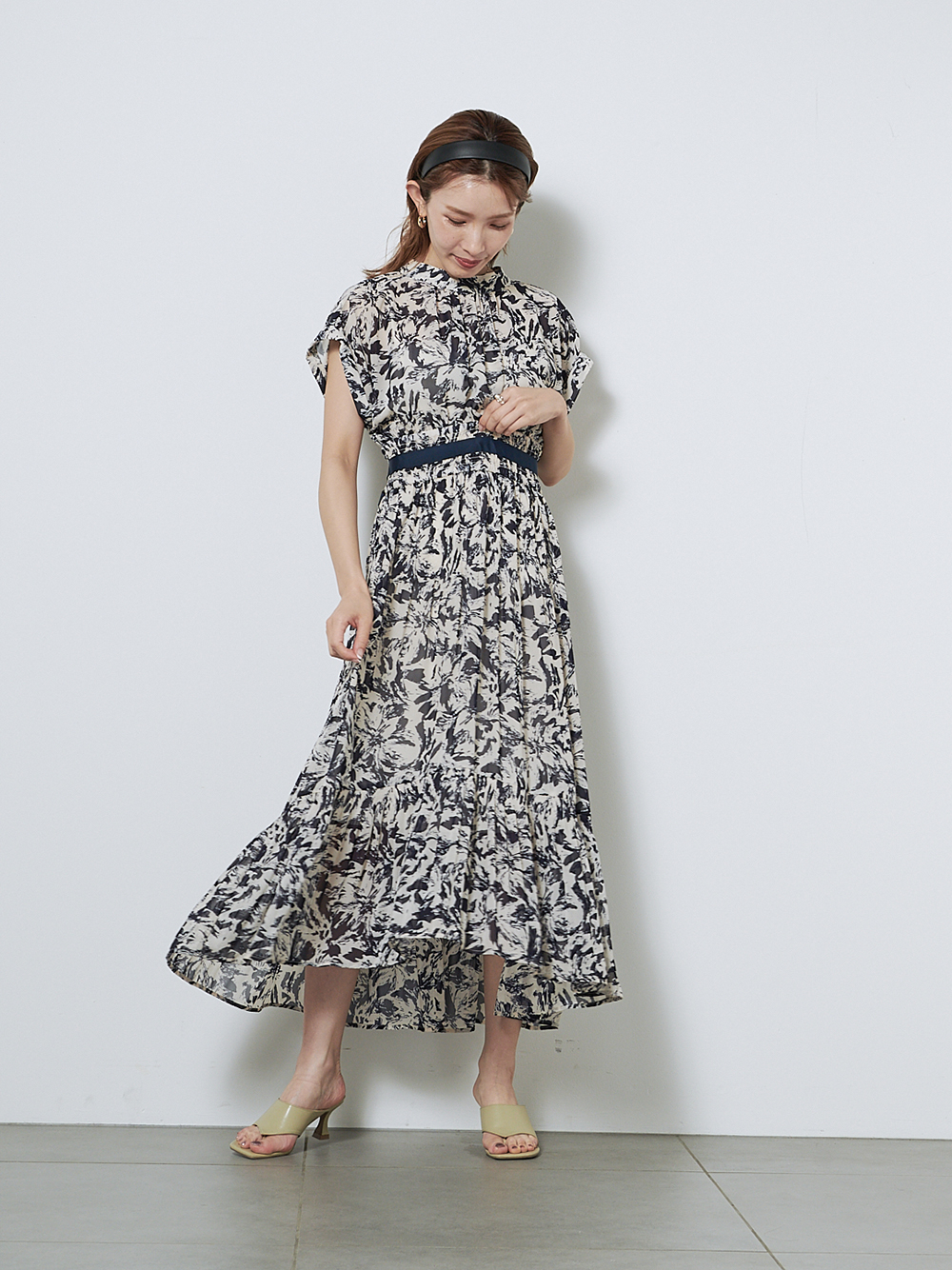 プリーツシフォンプリントワンピース マキシ ロングワンピース ワンピース Snidel スナイデル の通販サイト 公式