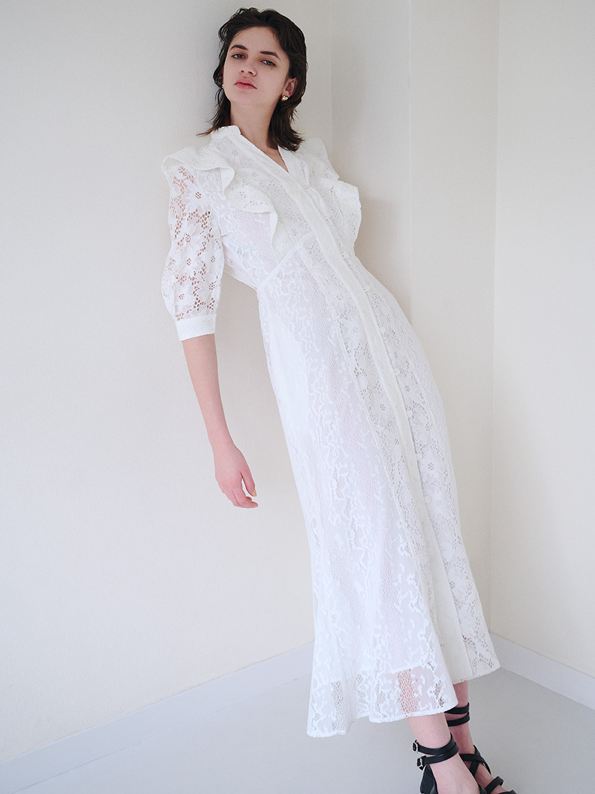 レースフロントボタンフリルワンピースの口コミ一覧 | リアルな口コミ  