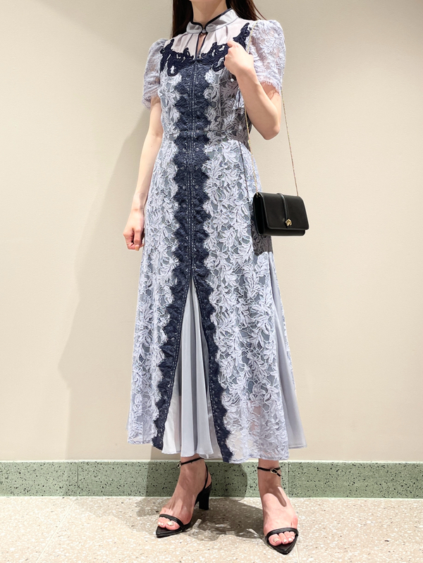 SNIDEL　シノワズリレースワンピース　サイズ0 SNIDEL スナイデル シノワズリレースドレス ピンク/S｜結婚式