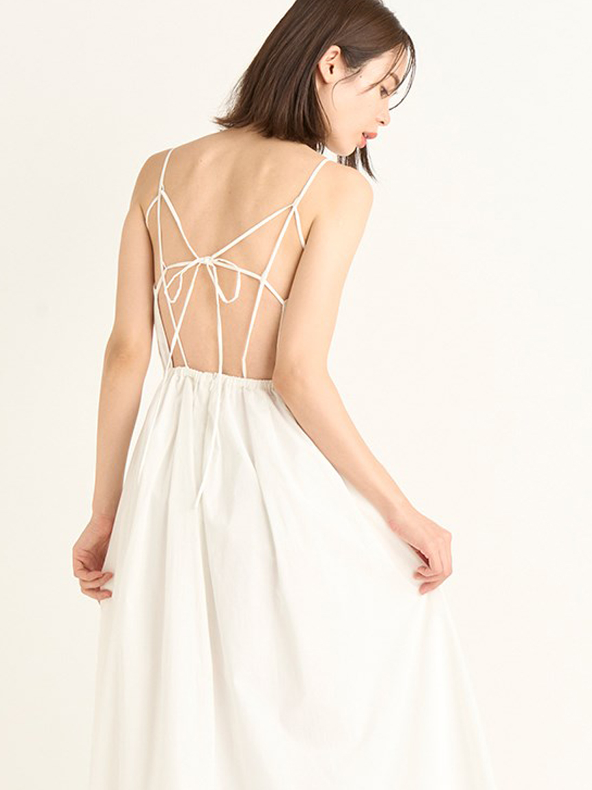 バックオープンキャミギャザードレス ホワイト 1 - 通販 - csa.sakura