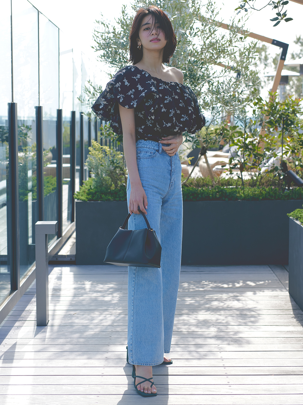 ORGANICSストレートワイドデニムパンツ