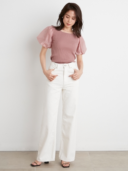 ワイドストレートカラーパンツ