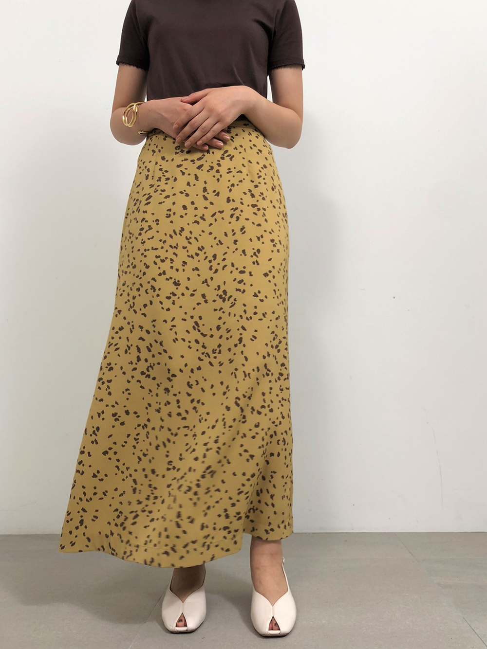 バリエーションプリントサテンスカート