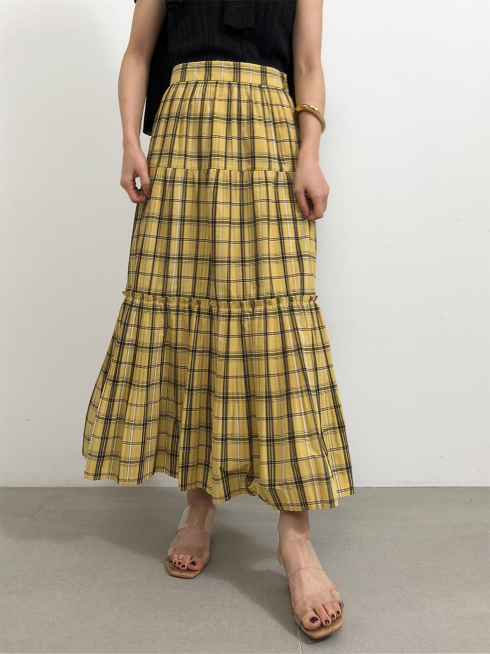 ギャザーティアードIラインスカート