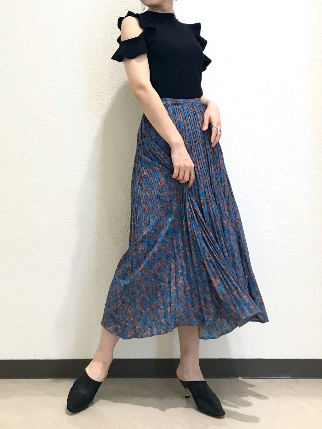 プリントプリーツスカート