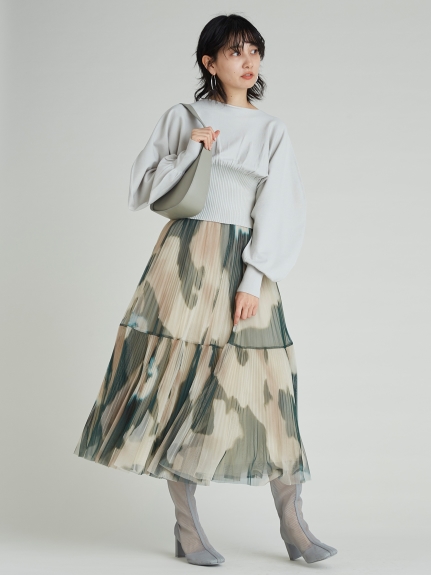 チュールタイダイスカート