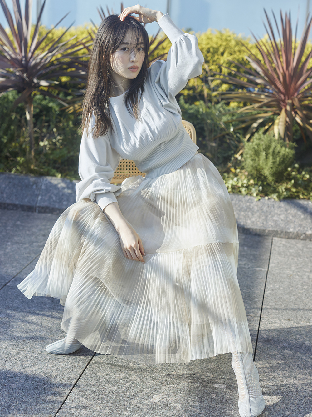 チュールタイダイスカート