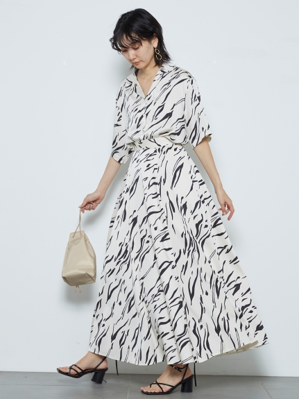 Sustainaフレアボリュームプリントスカート