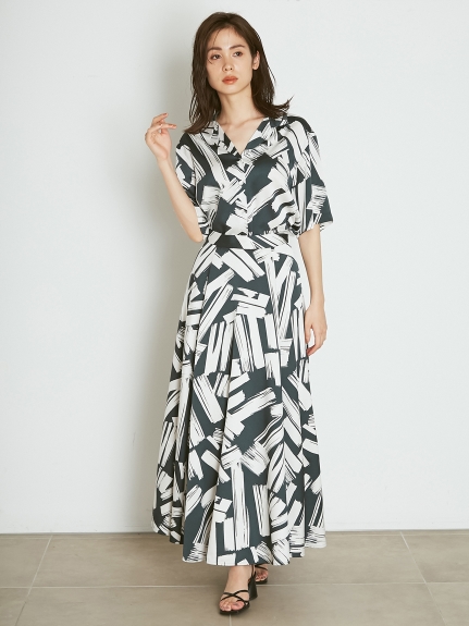 Sustainaフレアボリュームプリントスカート