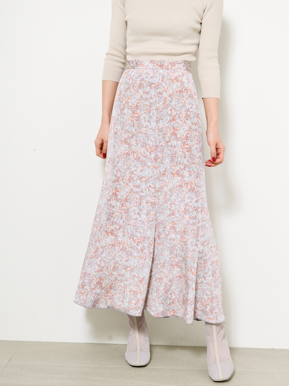 バリエプリントマーメイドライクスカート