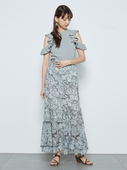 カッティングレースマーメイドスカート