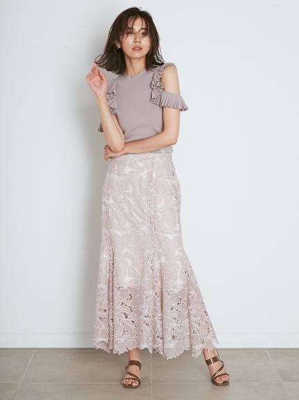 カッティングレースマーメイドスカート