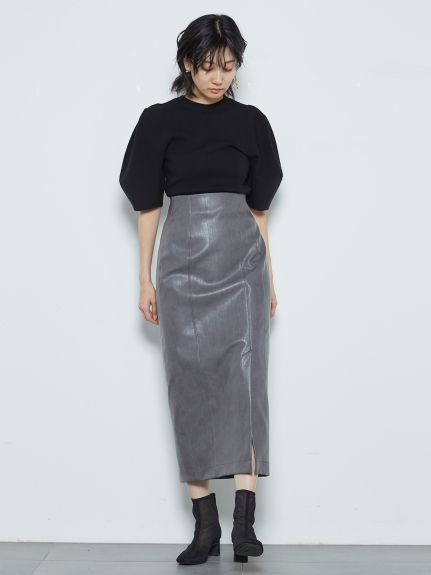 FAUXレザータイトスカート