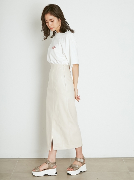 FAUXレザータイトスカート