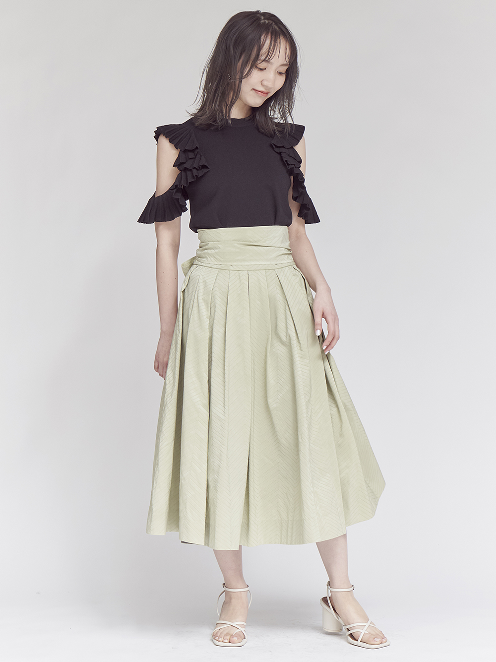 ジャガードフレアスカート