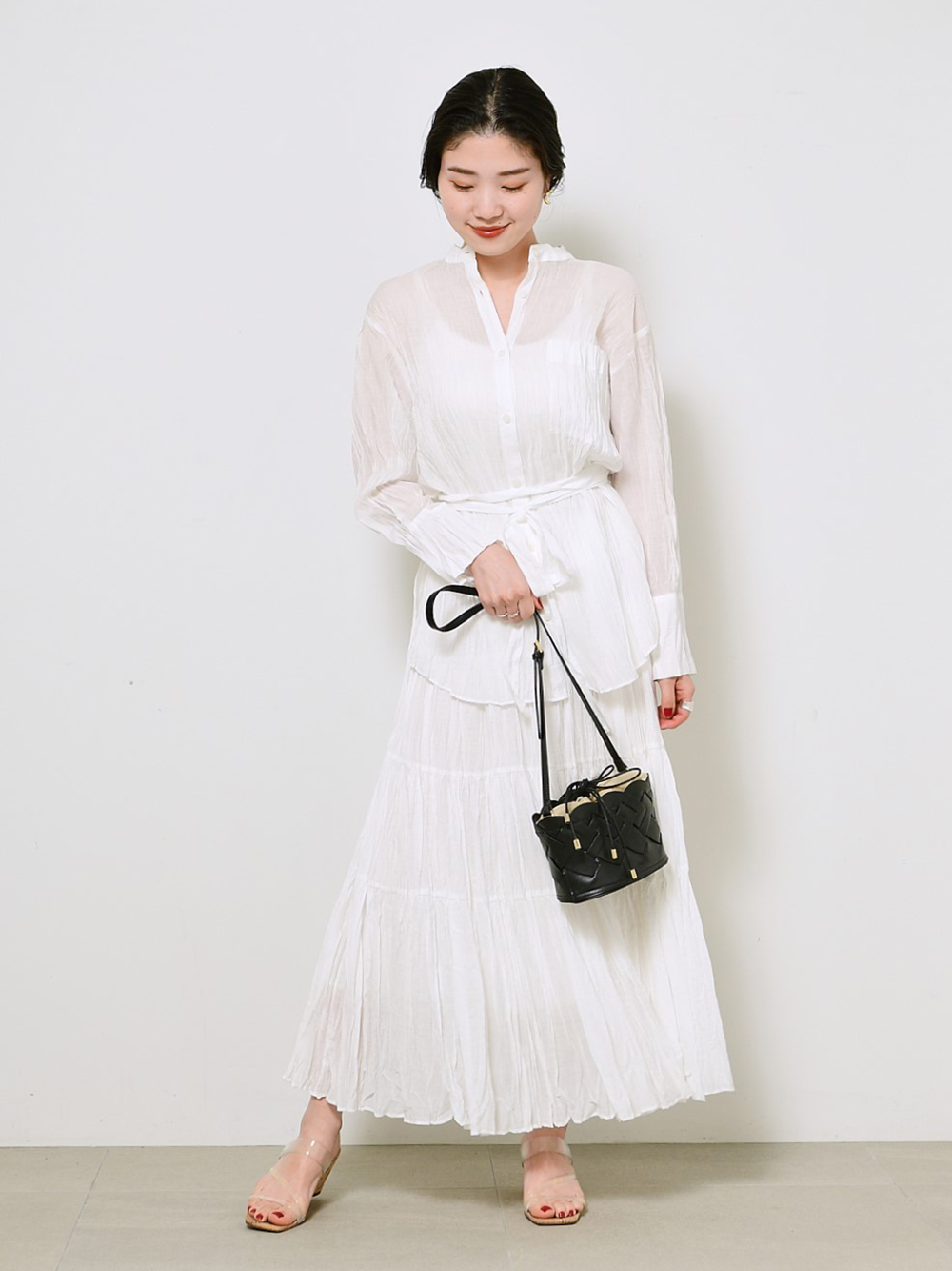 シアーボリュームティアードスカート