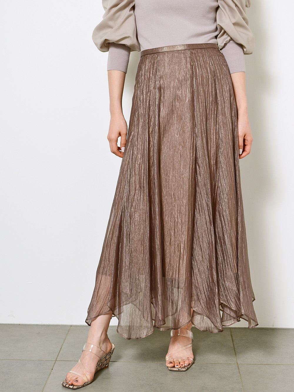 光沢シースルースカート