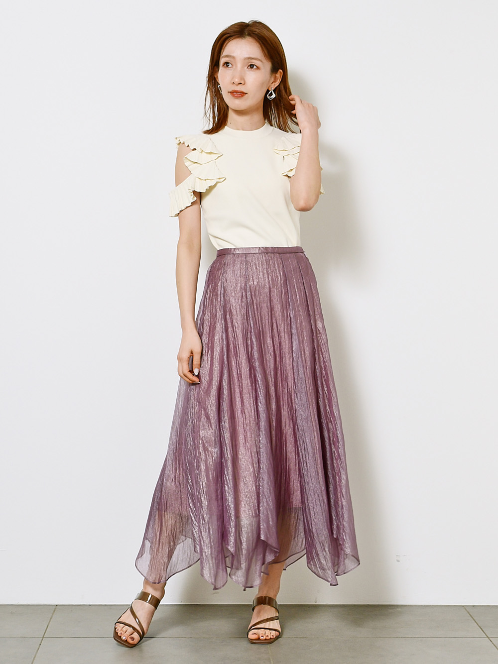 光沢シースルースカート