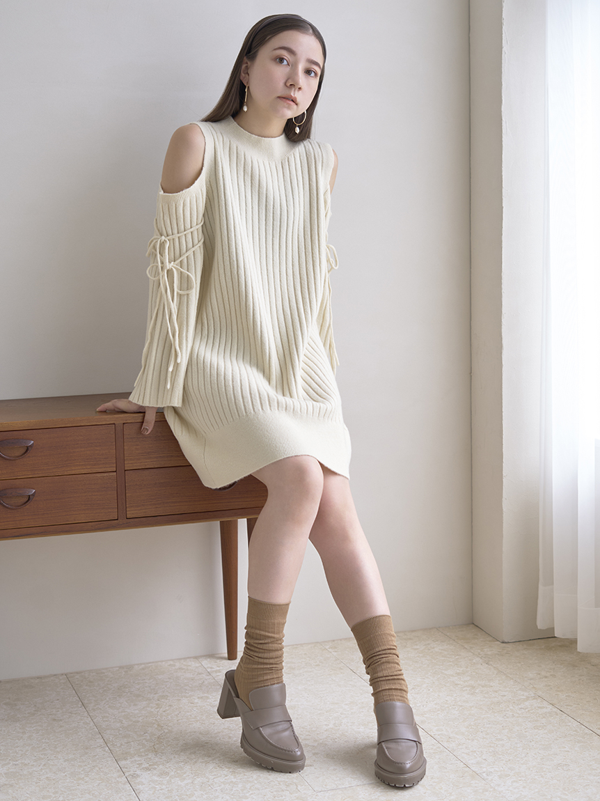 Web限定 オープンショルダーニットワンピース マキシ ロングワンピース ワンピース Snidel スナイデル の通販サイト 公式