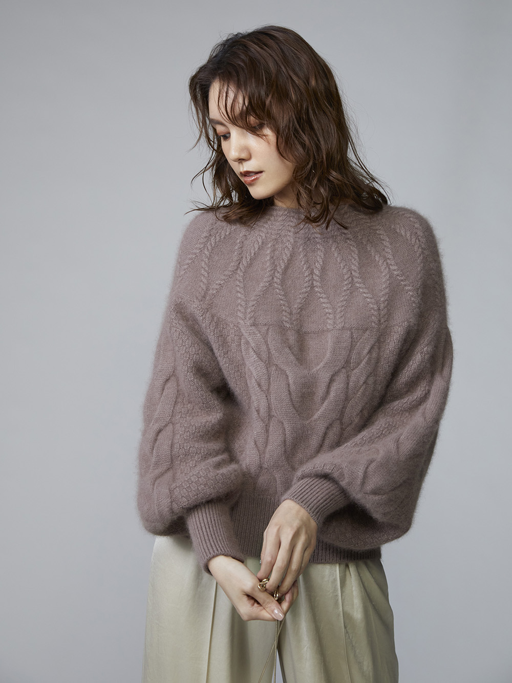 ケーブルボリュームニットプルオーバー ニット トップス Snidel スナイデル の通販サイト 公式