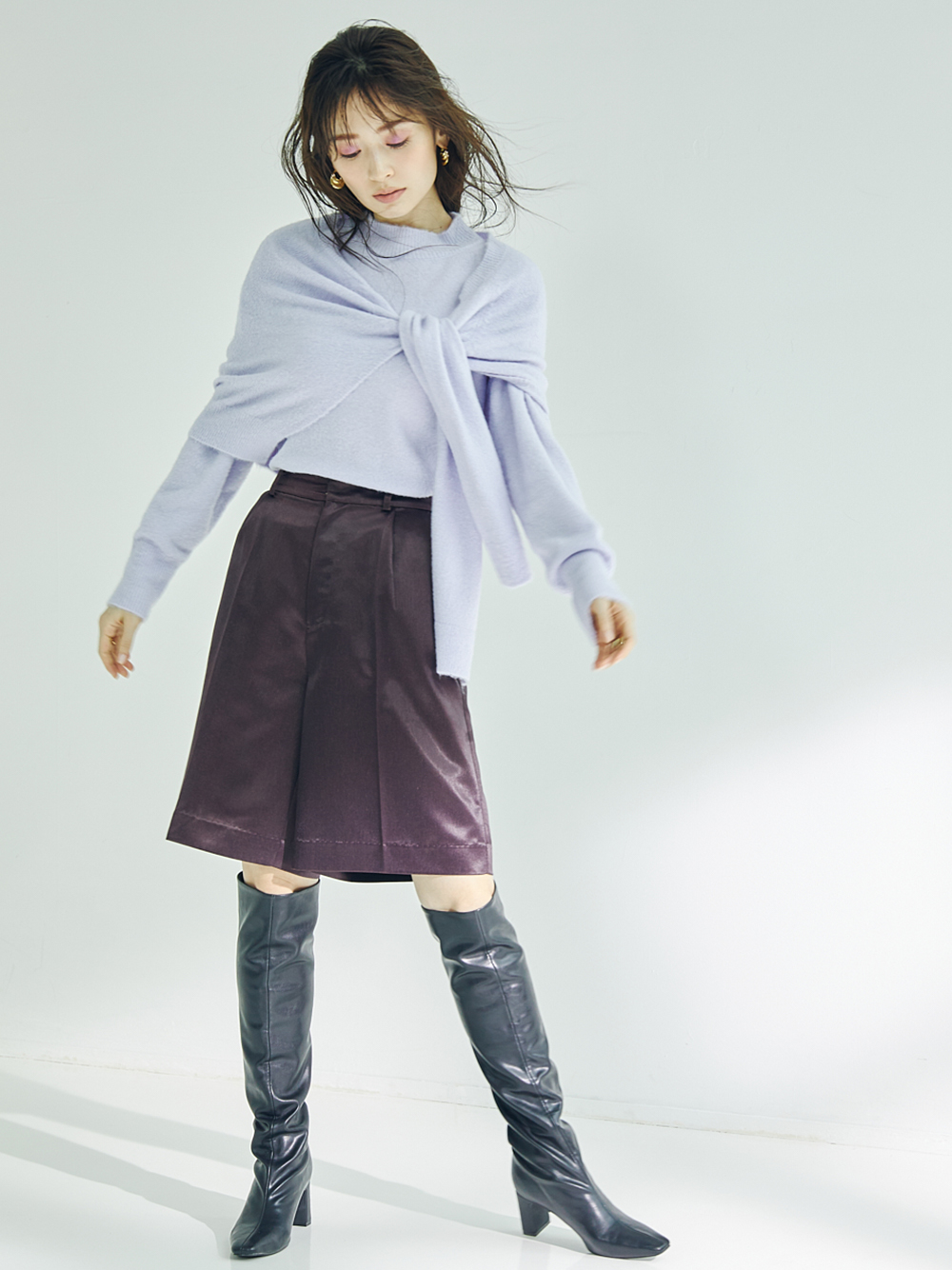 ショールニットセットプルオーバー