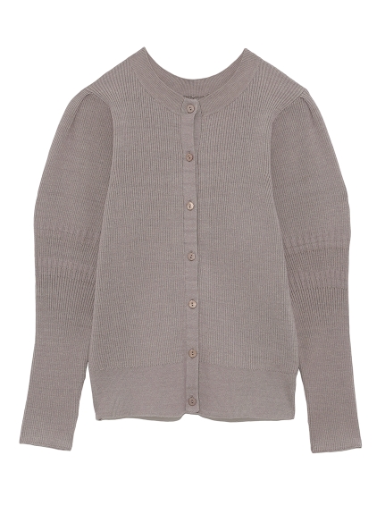 ORGANICSパフスリーブリブニットカーディガン