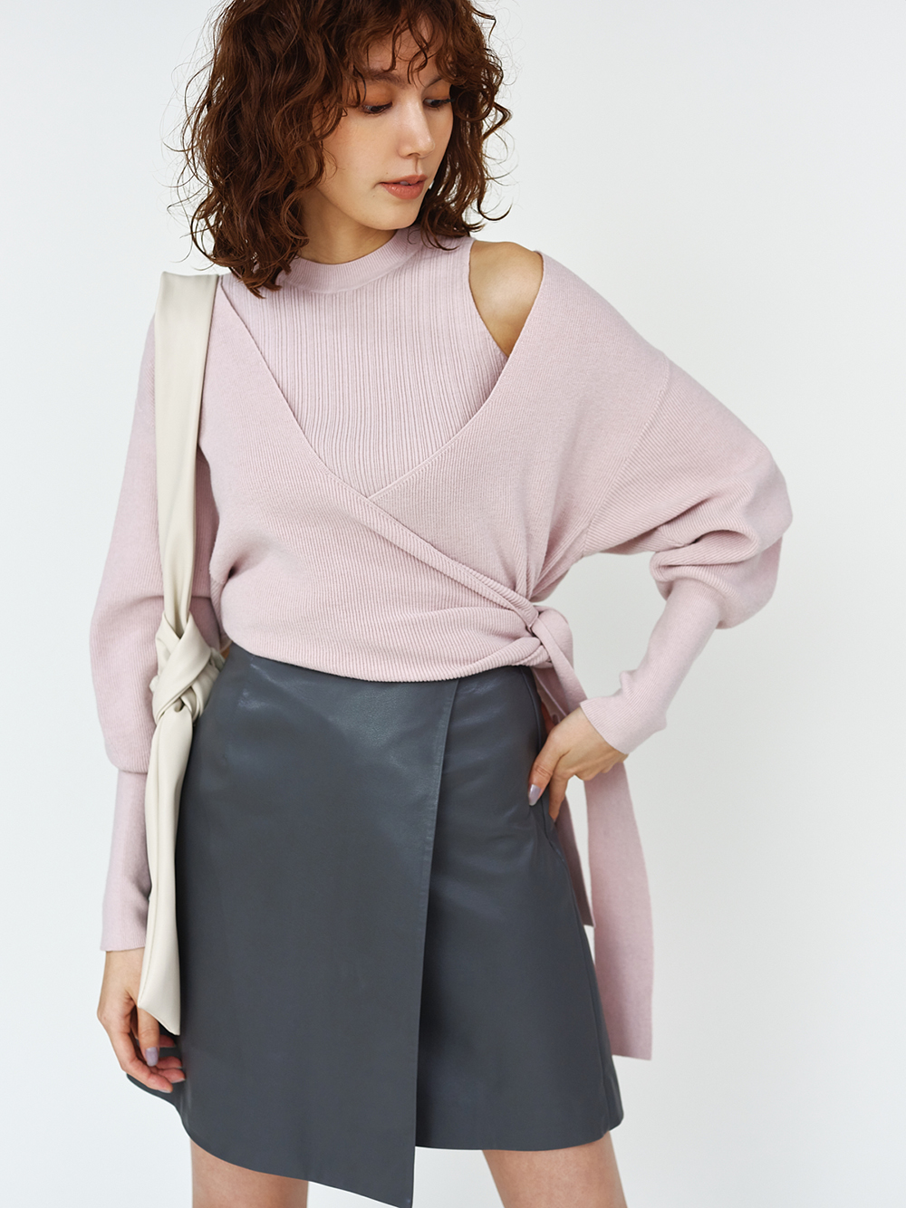 レイヤードカシュクールニットプルオーバー