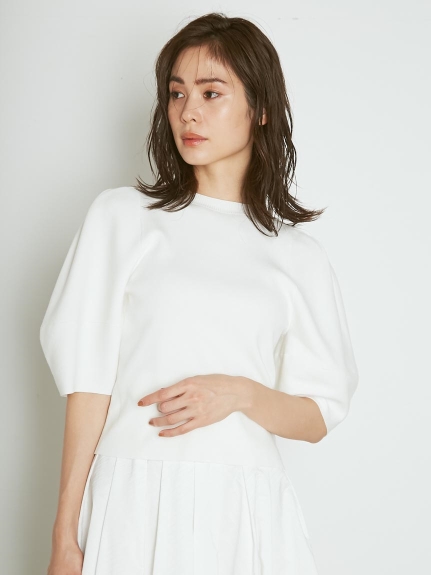 Sustainaパターンパフスリニットプルオーバー