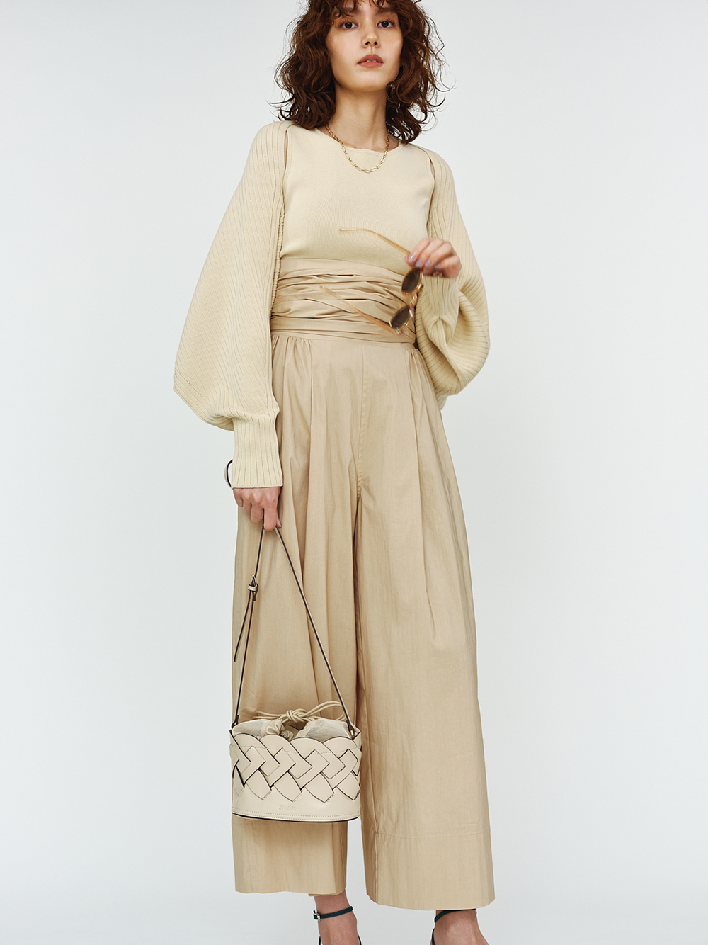 カーデレイヤードニットプルオーバー