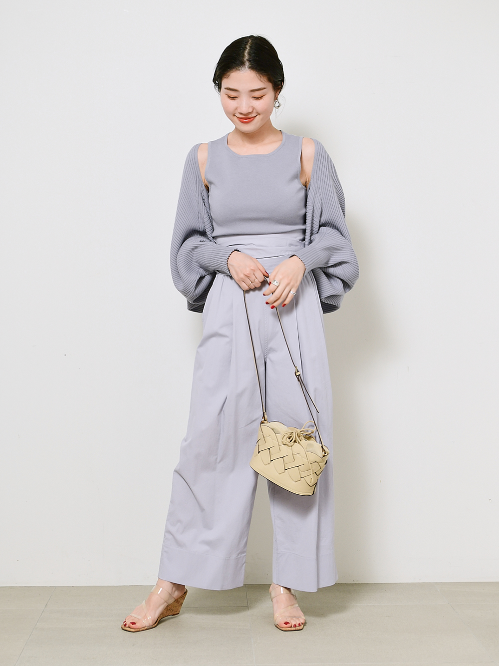 カーデレイヤードニットプルオーバー