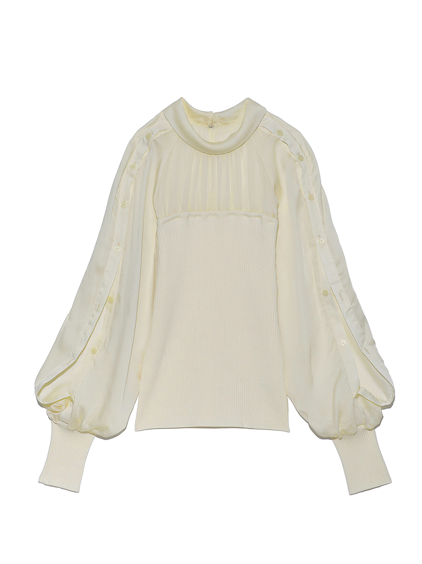 ルシェルブルー　レイヤードコールドショルダートップス Tシャツ/カットソー(七分/長袖) 激安商品