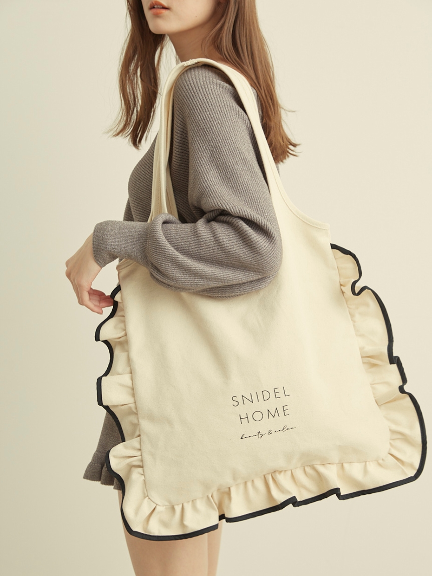 フリルエコトートバッグ すべてのバッグ スナイデルホーム Snidel スナイデル の通販サイト 公式