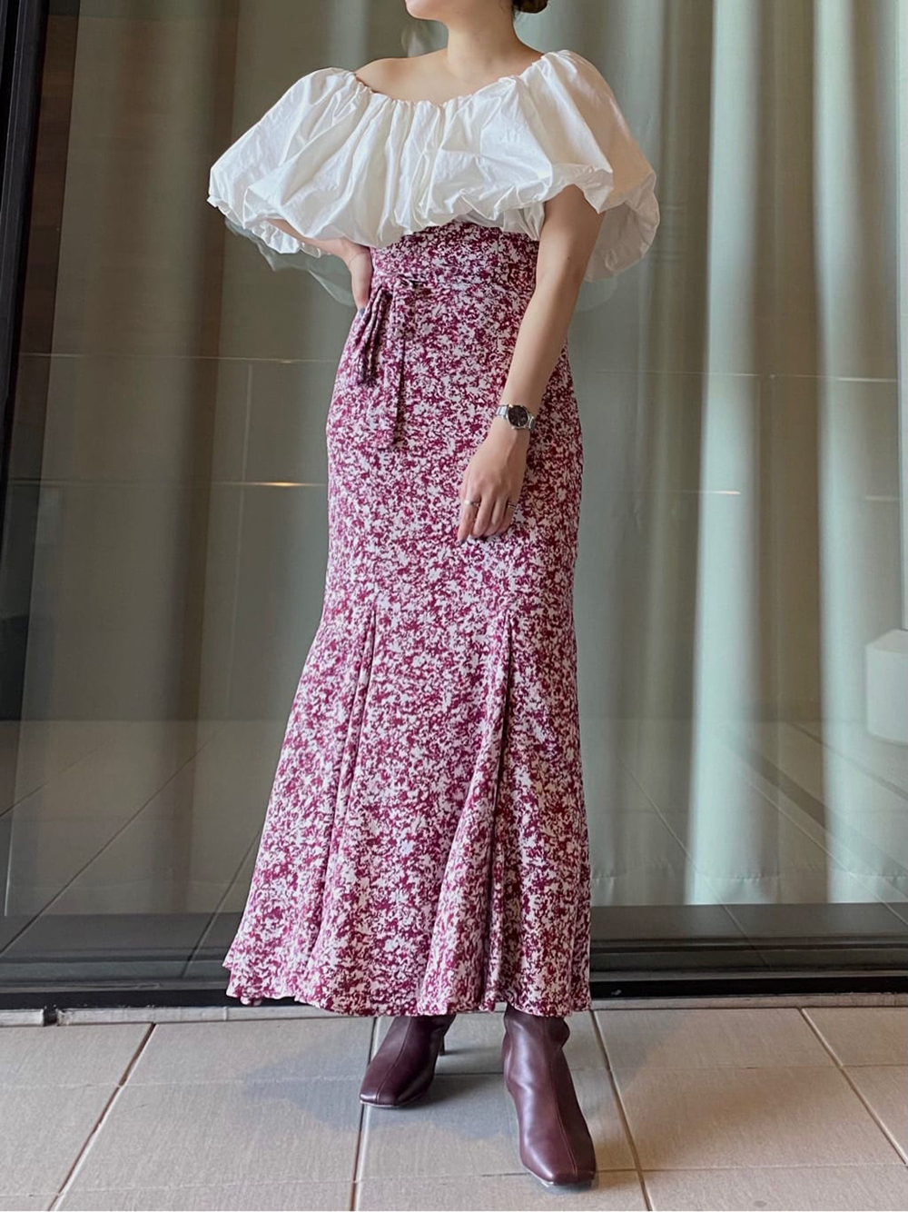 ブランドのギフト 即納 Snidel 0 ブラック オフショル フレアワンピース スナイデル ひざ丈ワンピース