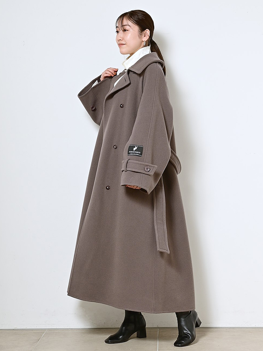 snidelsnidel ステンカラーリバーコート（brown）1