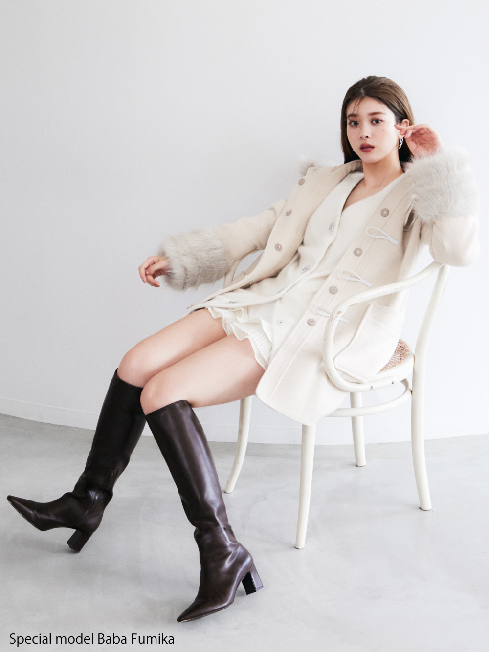 スナイデル 馬場ふみかさん着用 ＦＡＵＸ ＦＵＲ ダッフルコート