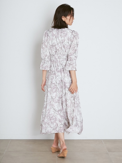 ラインフラワーウエストギャザーワンピース マキシ ロングワンピース ワンピース Snidel スナイデル の通販サイト 公式