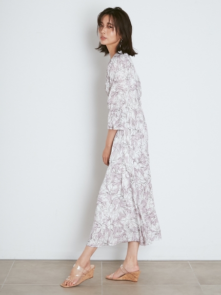 ラインフラワーウエストギャザーワンピース マキシ ロングワンピース ワンピース Snidel スナイデル の通販サイト 公式