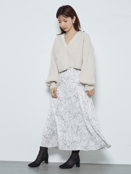 ラインフラワーウエストギャザーワンピース マキシ ロングワンピース ワンピース Snidel スナイデル の通販サイト 公式