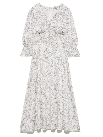 ラインフラワーウエストギャザーワンピース マキシ ロングワンピース ワンピース Snidel スナイデル の通販サイト 公式