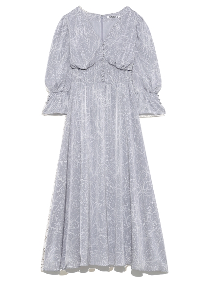 ラインフラワーウエストギャザーワンピース マキシ ロングワンピース ワンピース Snidel スナイデル の通販サイト 公式