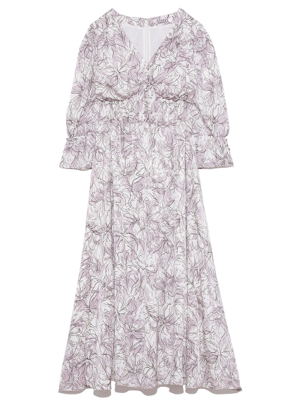 ラインフラワーウエストギャザーワンピース マキシ ロングワンピース ワンピース Snidel スナイデル の通販サイト 公式