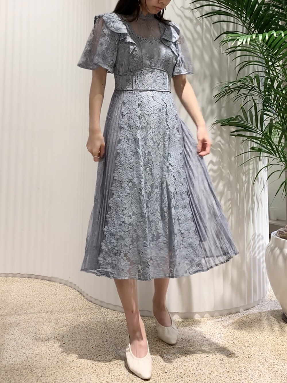 魅了 起毛配色レースワンピース 3色 S M L 23 正規販売代理店 Www Premiervbleague Com