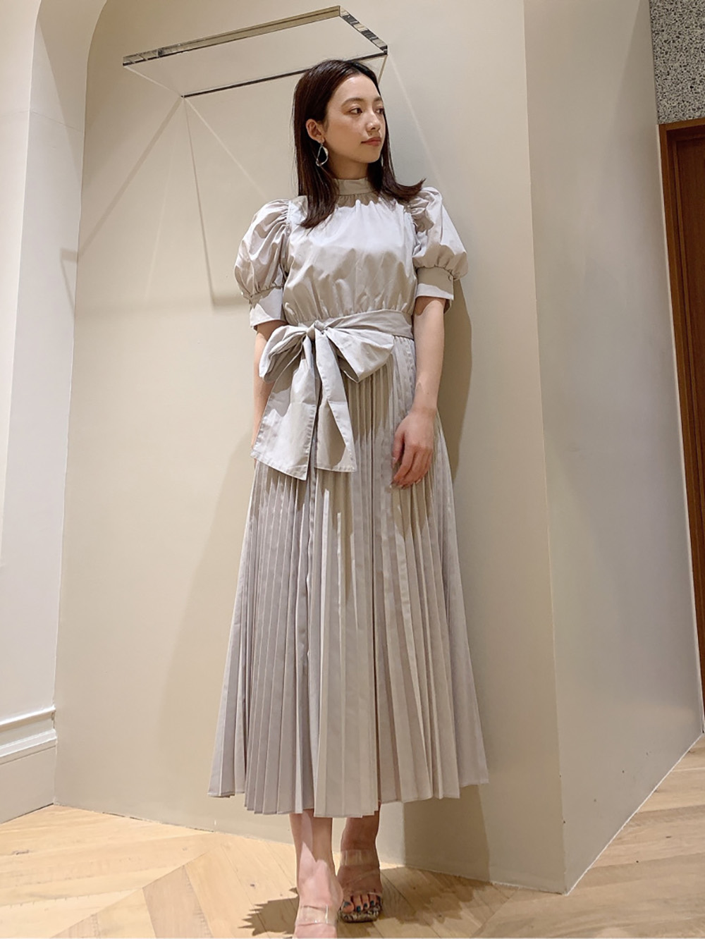 Sustainableリボンシャツワンピース マキシ ロングワンピース ワンピース Snidel スナイデル の通販サイト 公式